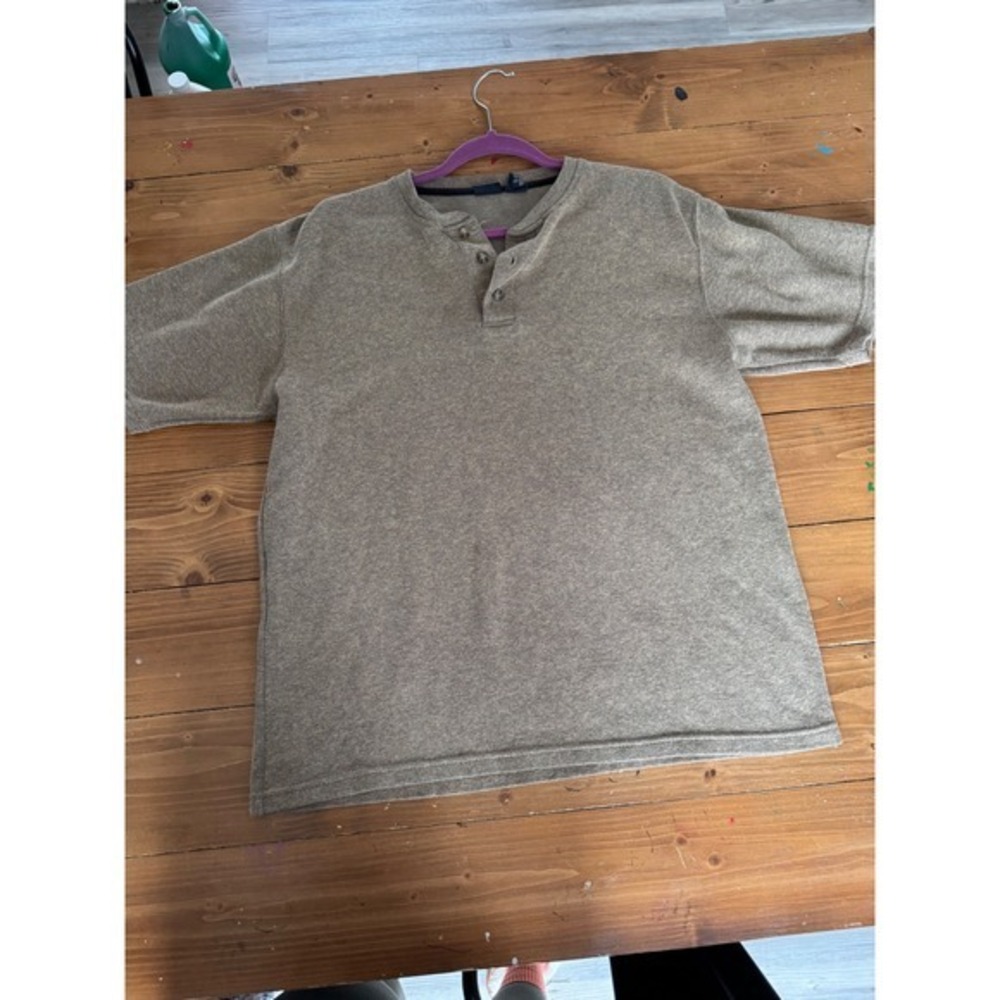 RAVAGE Men's Brown Short Sleeve Henley Shirt Size XL Casual Comfort